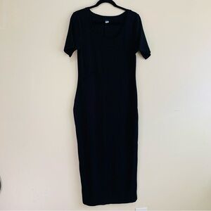 Old Navy Short Sleeve Rib Knit Cotton Midi Dress size large